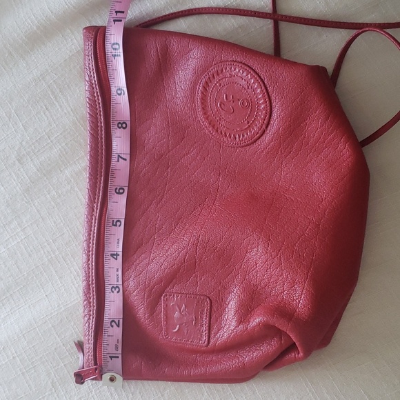 Vintage Carlos Falchi Red Leather Crossbody Bag - Picture 9 of 11